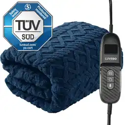 Decathlon Elektrische Bovendeken Warmtedeken XL met Fleece/Sherpa - 180x130 - Blauw aanbieding