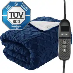 Decathlon Elektrische Bovendeken Warmtedeken XL met Fleece/Sherpa - 180x130 - Blauw aanbieding