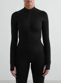 Decathlon Dames Jas met Ritssluiting Naadloos Ademend Zwart aanbieding