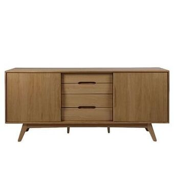 Leen Bakker Dressoir Lundo - eikenkleur - 84x180x44 cm - Leen Bakker aanbieding
