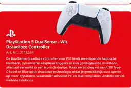 MediaMarkt Playstation 5 dualsense wit draadloze controller aanbieding