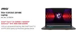 MediaMarkt msi Thin 15 B12UC-2014BE Laptop aanbieding