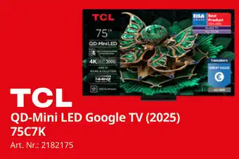 MediaMarkt TCL QD Mini LED Google TV 2025 75C7K aanbieding