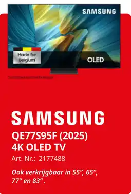 MediaMarkt Samsung QE77S95F 2025 4K Oled TV aanbieding