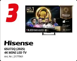 MediaMarkt Hisense 65U72Q 2025 4K Mini Led TV aanbieding