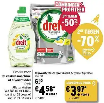 Delhaize Dreft afwasmiddel aanbieding