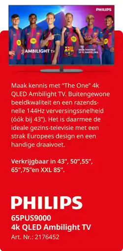 MediaMarkt Philips 65PUS9000 4K QLED Ambilight TV aanbieding