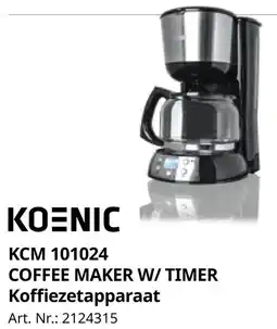 MediaMarkt Koenic KCM 101024 Coffee Maker with Time Koffiezetapparaat aanbieding