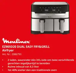 MediaMarkt Moulinex EZ905D20 Dual Easy Fry & Grill Airfryer aanbieding