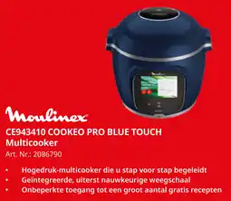 MediaMarkt Moulinex CE943410 Cookeo Pro Blue Touch Multicooker aanbieding