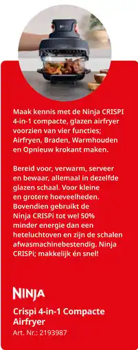 MediaMarkt Ninja Crispi 4-in-1 Compacte Airfryer aanbieding