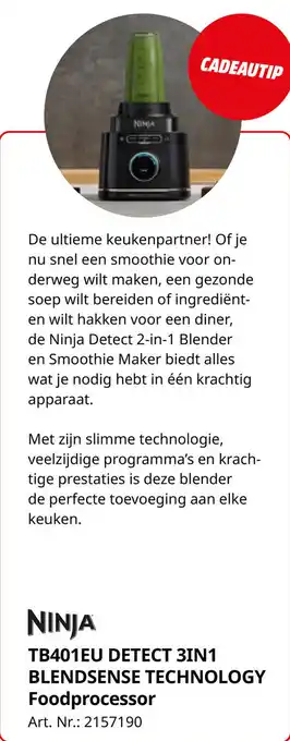 MediaMarkt Ninja TB401EU Detect 3-in-1 Blendsense Technology Foodprocessor aanbieding