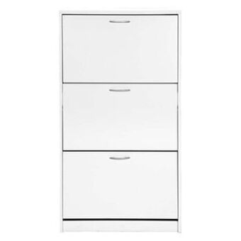Leen Bakker Schoenenkast Porto 6 - wit - 125x68x25 cm - Leen Bakker aanbieding