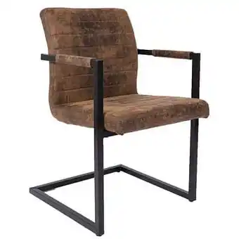 Leen Bakker Eetkamerstoel Boaz - stof - bruin (2 stuks) - Leen Bakker aanbieding