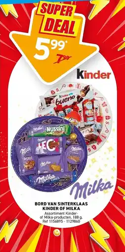 Trafic Bord van sinterklaas kinder of milka aanbieding