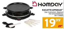 Trafic Homday Raclette Apparaat aanbieding