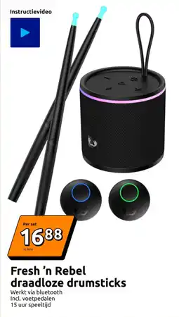 Action Fresh 'n Rebel draadloze drumsticks aanbieding