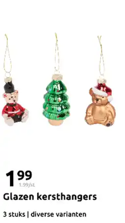 Action Glazen kersthangers aanbieding