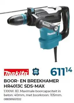 Meno Makita boor- en breekhamer HR4013C SDS-MAX aanbieding