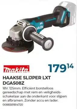 Meno Makita haakse slijper LXT DGA508Z aanbieding