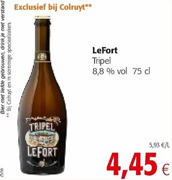 Colruyt LeFort Tripel aanbieding