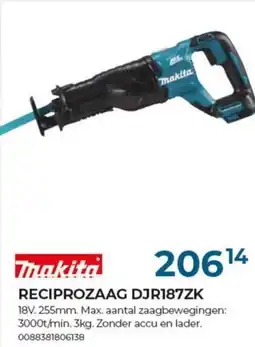 Meno Makita reciprozaag DJR187ZK aanbieding