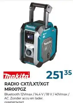 Meno Makita radio CXT/LXT/XGT MR007GZ aanbieding