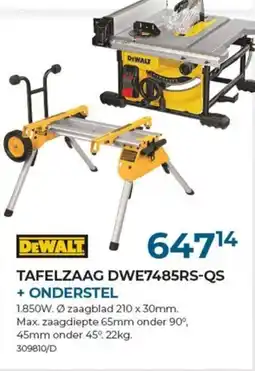 Meno Dewalt tafelzaag DWE7485RS-QS + onderstel aanbieding