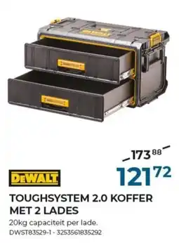 Meno Dewalt toughsystem 2.0 koffer met 2 lades aanbieding