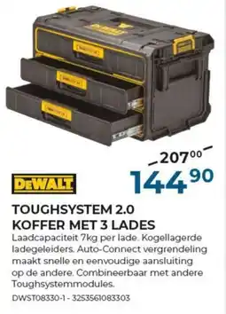 Meno Dewalt toughsystem 2.0 koffer met 3 lades aanbieding