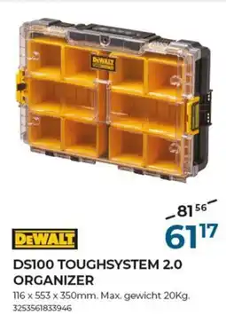 Meno Dewalt DS100 toughsystem 2.0 organizer aanbieding