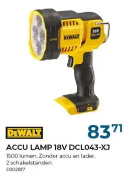 Meno DeWalt accu lamp 18V DCL043-XJ aanbieding