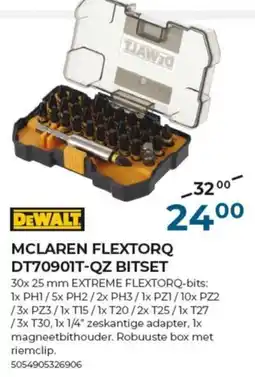 Meno Dewalt mclaren flextorq bitset DT70901T-QZ aanbieding