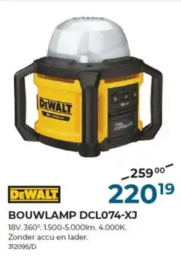 Meno Dewalt bouwlamp DCL074-XJ aanbieding