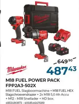 Meno Milwaukee m18 fuel power pack FPP2A3-502X aanbieding