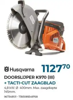 Meno Husqvarna doorslijper k970 (iii) + tacti-cut zaagblad aanbieding