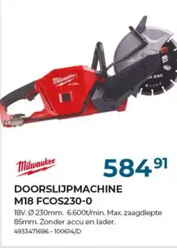 Meno Milwaukee doorslijpmachine M18 FCOS230-0 aanbieding