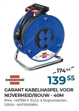 Meno Brennenstuhl garant kabelhaspel voor nijverheid/bouw - 40m aanbieding