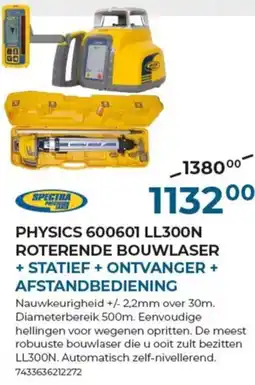 Meno Spectra physics 600601 LL300N roterende bouwlaser + statief + ontvanger + afstandbediening aanbieding