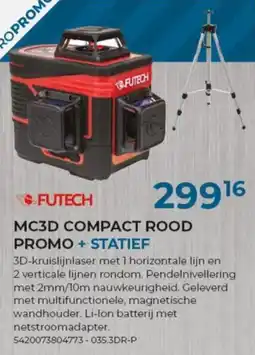Meno Futech compact rood promo + statief MC3D aanbieding