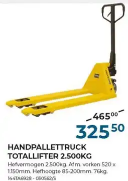 Meno Handpallettruck totallifter 2.500kg aanbieding