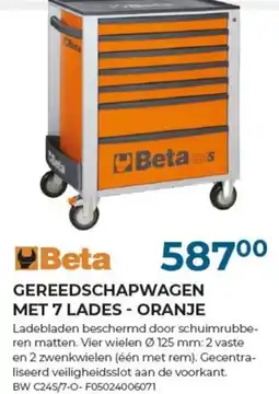 Meno Beta gereedschapwagen met 7 lades - oranje aanbieding