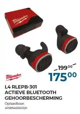 Meno Milwaukee actieve bluetooth gehoorbescherming L4 RLEPB-301 aanbieding