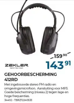 Meno Zekler gehoorbescherming 412RD aanbieding