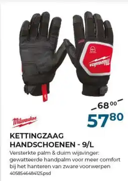 Meno Milwaukee kettingzaag handschoenen - 9/l aanbieding