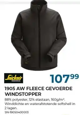 Meno Snickers 1905 aw fleece gevoerde windstopper aanbieding