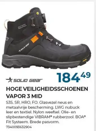 Solid gear hoge veiligheidsschoenen vapor 3 mid