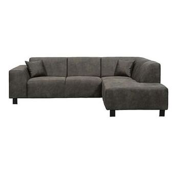 Leen Bakker Hoekbsalon Nino rechts- antraciet - Leen Bakker aanbieding