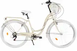 Decathlon Damesfiets Davi Emma 28, 7 versnellingen, 160-185 cm, Koffiebruin/Wit aanbieding
