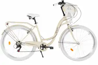 Decathlon Damesfiets Davi Emma 28, 7 versnellingen, 160-185 cm, Koffiebruin/Wit aanbieding